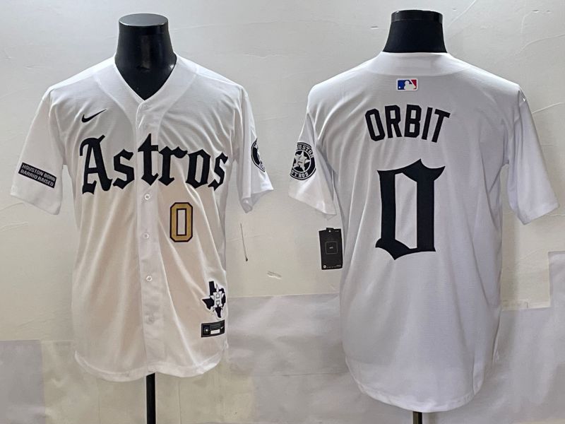 Men 2025 Houston Astros #0 Orbit White Five generations Joint Name Nike MLB Jersey style 5->houston astros->MLB Jersey